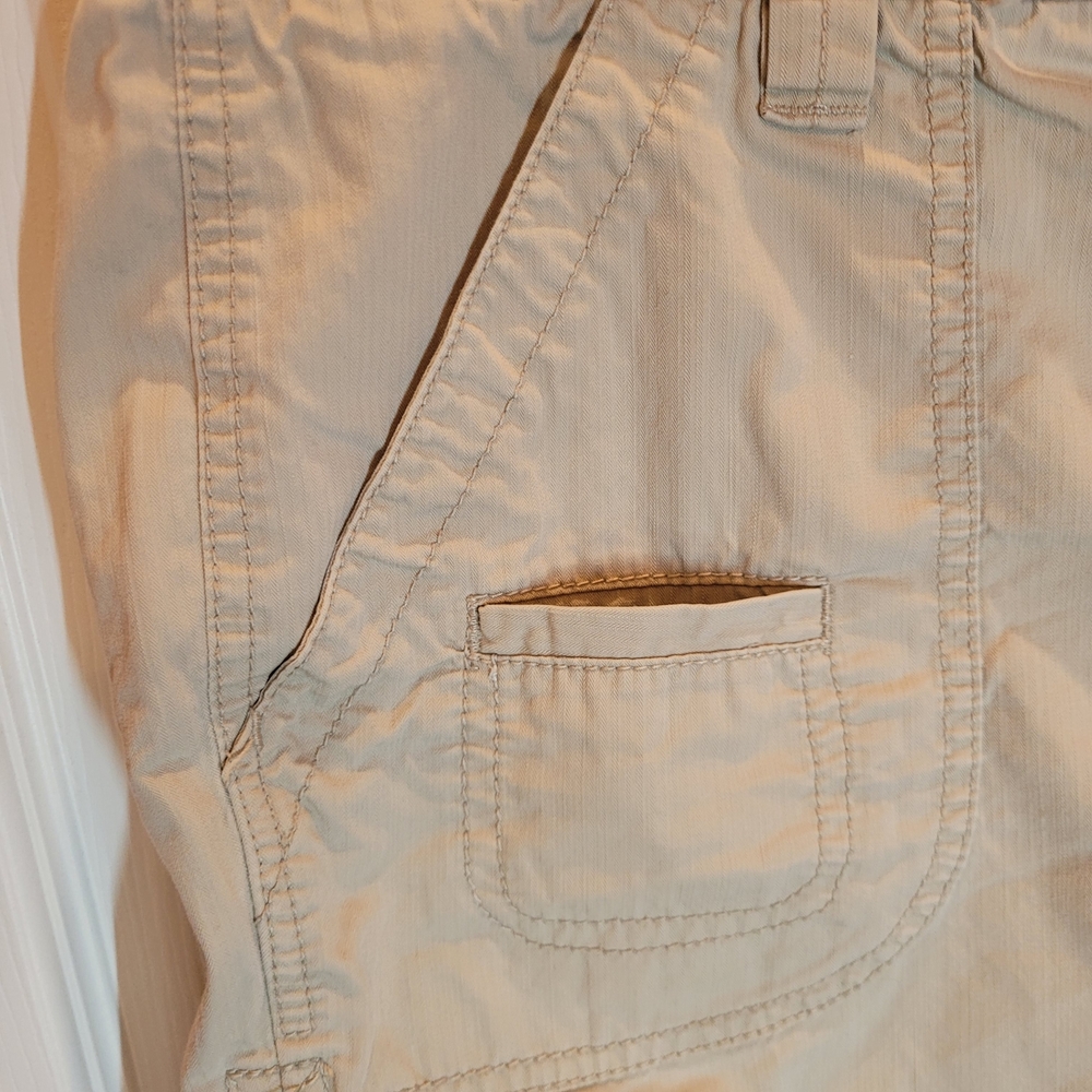 Tommy Hilfiger Light Tan Cargo Shorts Drawstring And Button Fly Sz 10 - Picture 3 of 15